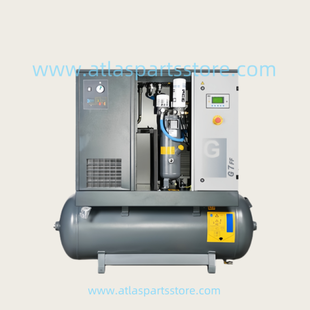Atlas Copco G7FF oil injection screw air compressor  air storage tank with dryer