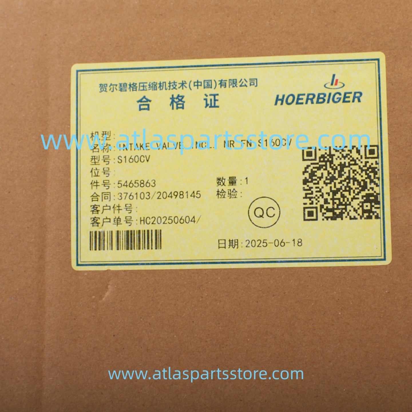 5465863 Original Helbiger Suction Control Check Valve S160CV