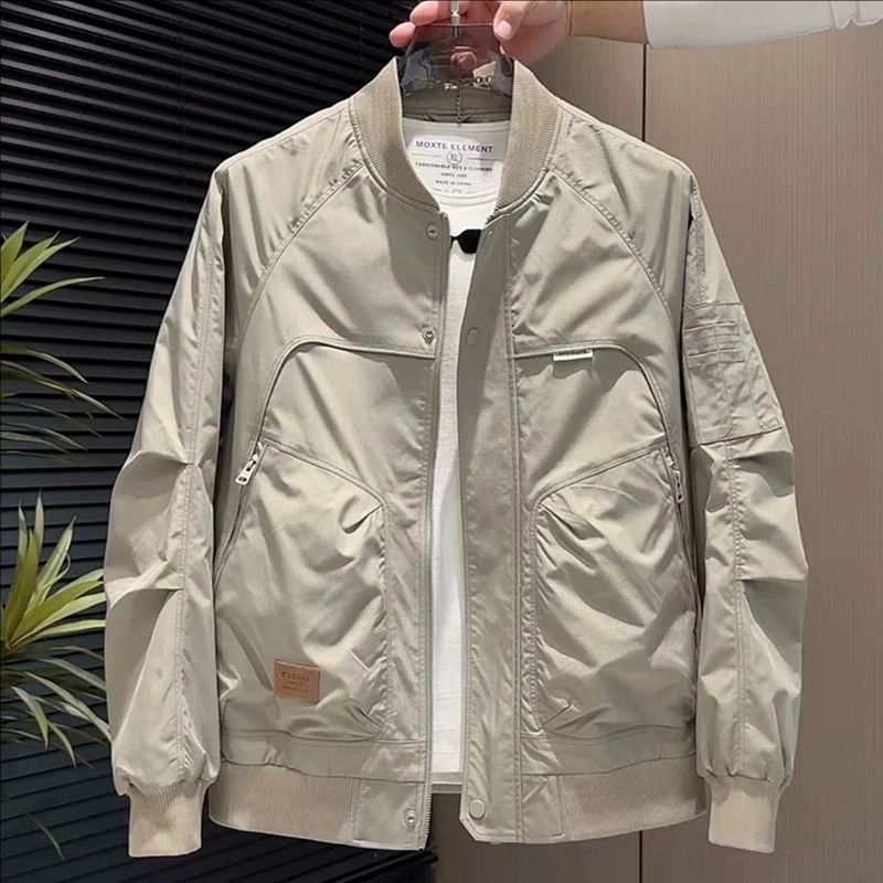 Gray men's jacket trench coat