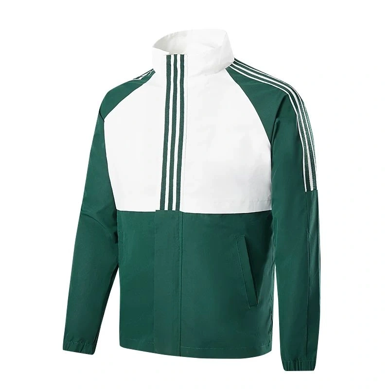 Green men's jacket sports windbreaker
