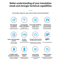 Translation machine D8 AI Language Translator Device good Quality