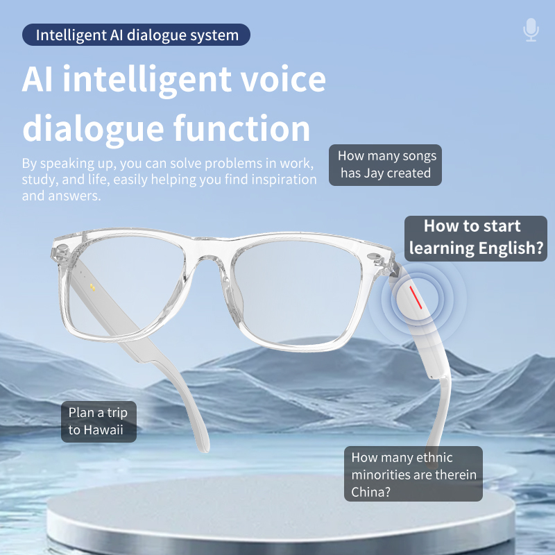 2025 W100 Polarized Sunglasses with Wireless BT Speaker AI Translation Unisex Anti-blue Music Smart Glasses for Outdoor Sports