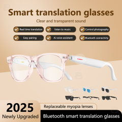 2025 W100 Polarized Sunglasses with Wireless BT Speaker AI Translation Unisex Anti-blue Music Smart Glasses for Outdoor Sports