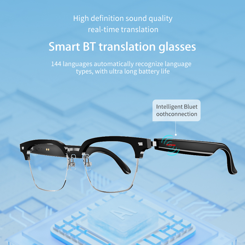 SENBONO E13 AI Translate Smart Sunglasses Wireless BT Sunglasses Outdoor Smart Sport Hands-Free Call Music AI Smart Glasses