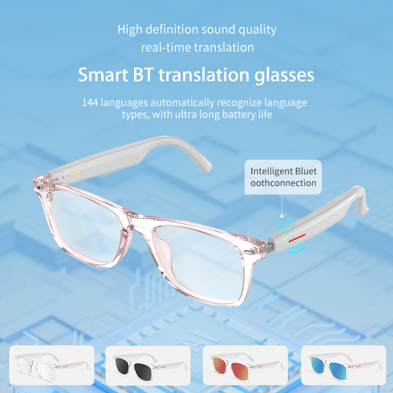 2025 W100 Polarized Sunglasses with Wireless BT Speaker AI Translation Unisex Anti-blue Music Smart Glasses for Outdoor Sports