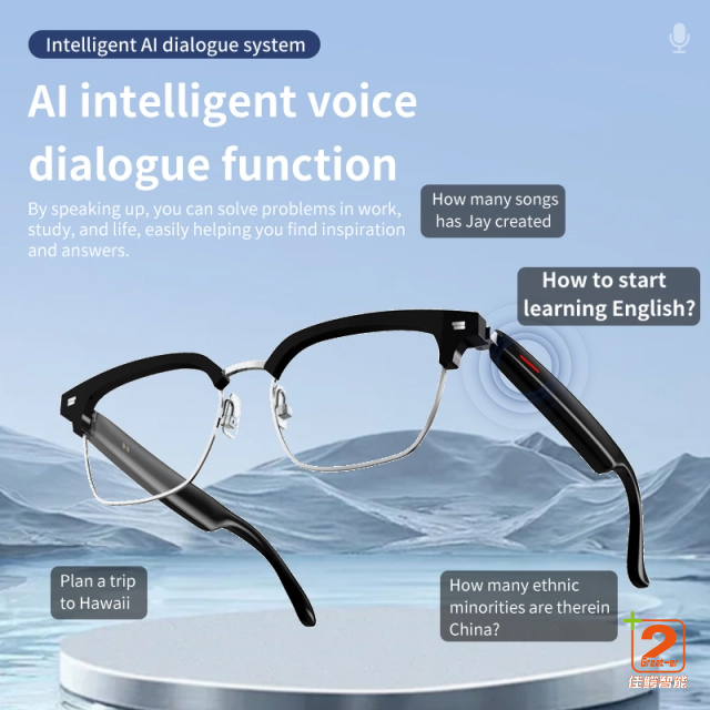 SENBONO E13 AI Translate Smart Sunglasses Wireless BT Sunglasses Outdoor Smart Sport Hands-Free Call Music AI Smart Glasses
