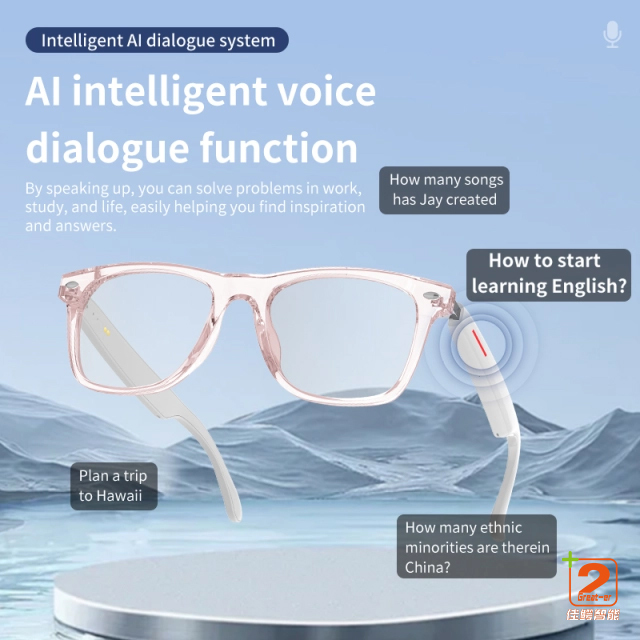 2025 W100 Polarized Sunglasses with Wireless BT Speaker AI Translation Unisex Anti-blue Music Smart Glasses for Outdoor Sports