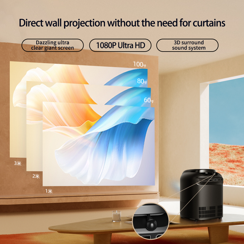 T-1 Projector Support cracked version 4K Home Smart Portable Outdoor