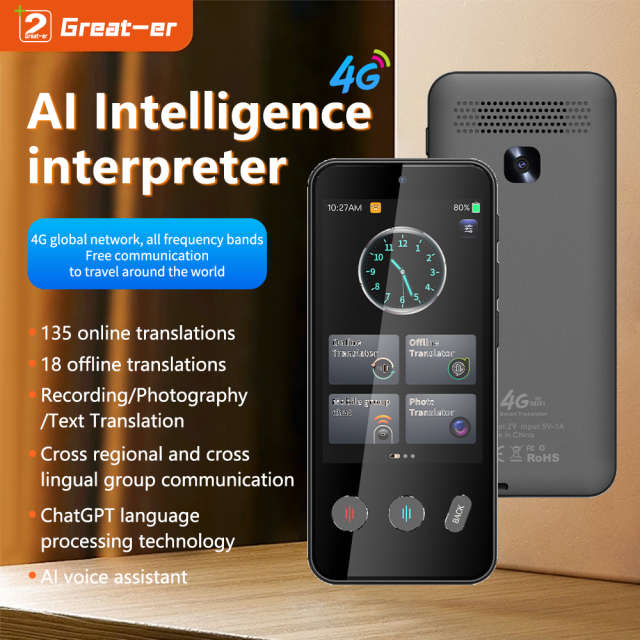 Z9 ai translation Portable Intelligent Magn Etic Language Translation Device Instantly Translates Online