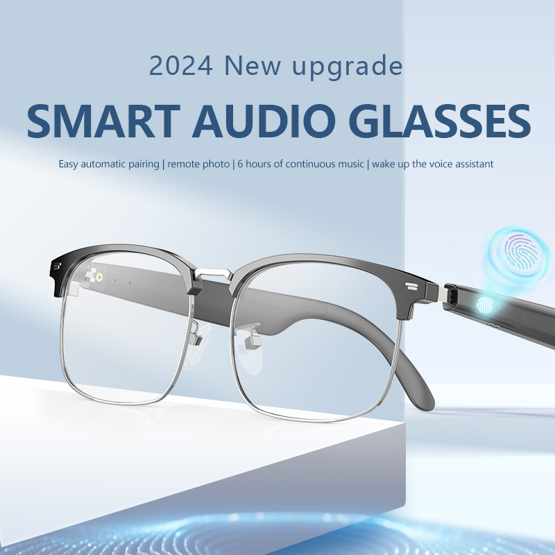 YJ005 Fashion Smart Bluetooth Glasses Touch Operation BT Call Voice Assistant Earphone Sunglasses AI Translation e13 Smart Glasses
