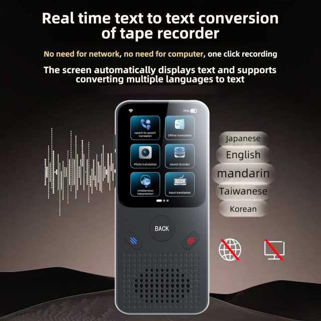 Y17 ai Translator Machine Translation Device Electronic Voice Translator Supports Offline Translation