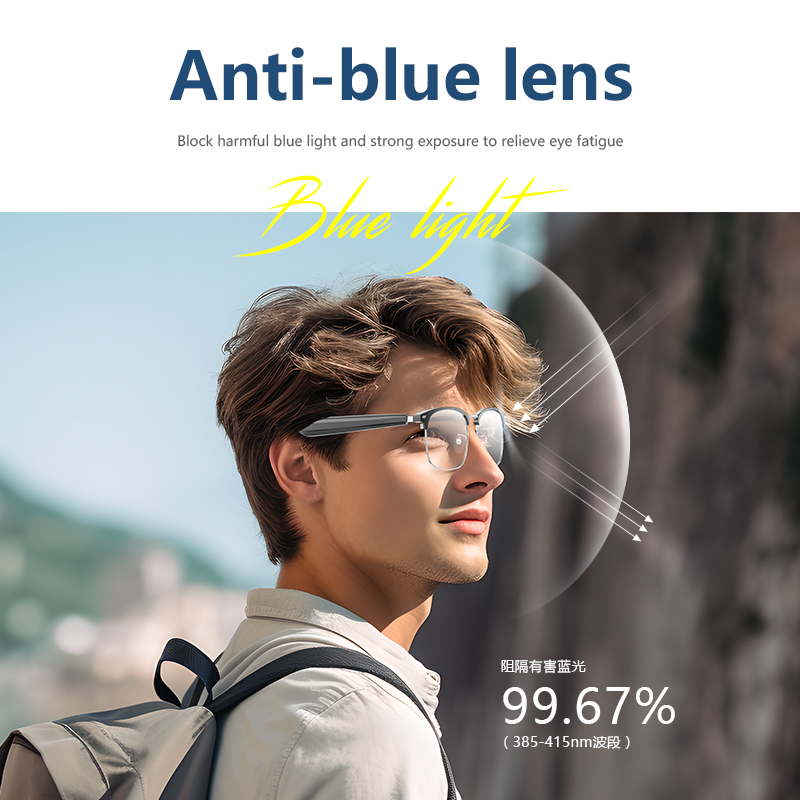 YJ005 Fashion Smart Bluetooth Glasses Touch Operation BT Call Voice Assistant Earphone Sunglasses AI Translation e13 Smart Glasses