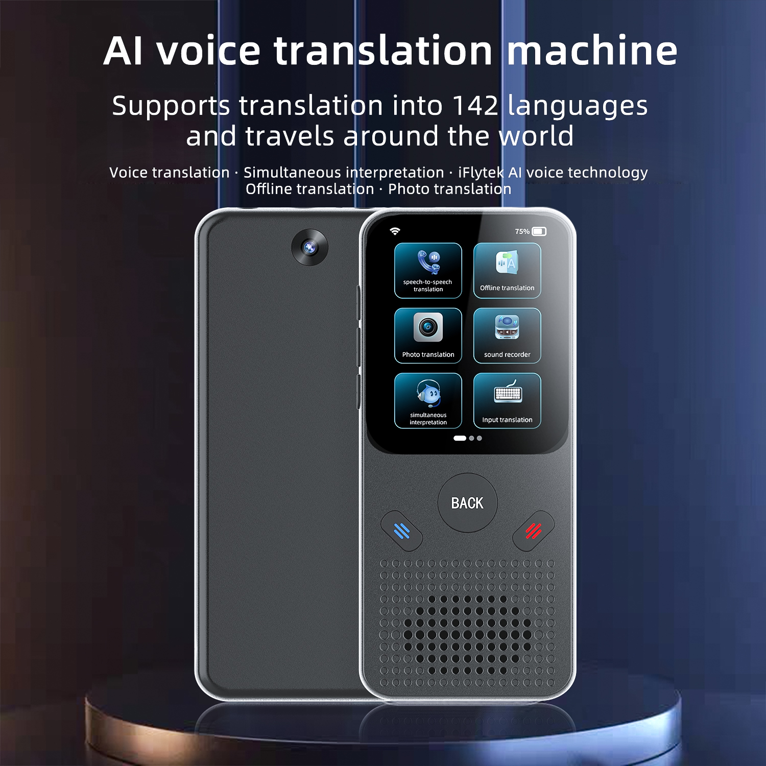 Y17 ai Translator Machine Translation Device Electronic Voice Translator Supports Offline Translation