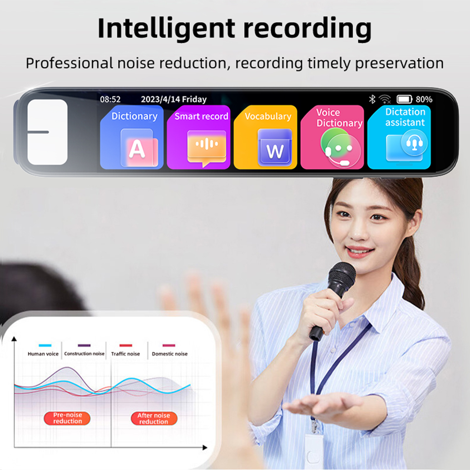 S08 Smart Portable Language Translation Device Real-time Multi-language Intelligent Speech Translation Pen