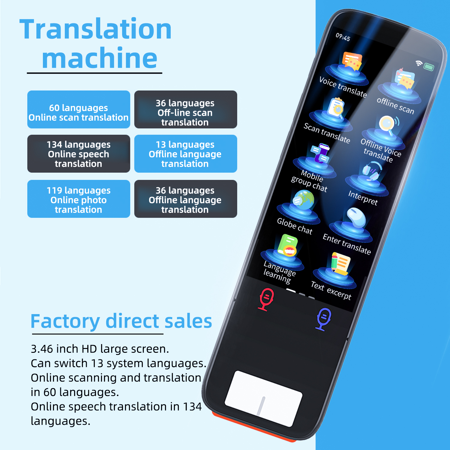 X9 Smart Portable Languages Translation Mini Portable Can Only Scan Translation Pen Wholesale Customization