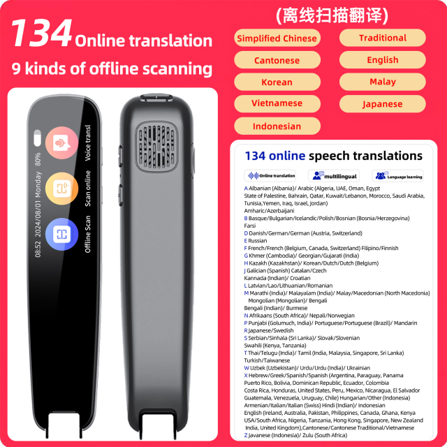 S06 Smart Portable Language Translation Device Real-time Multi-language Intelligent Speech Translation Pen