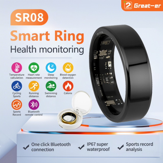 Hottest Smart Ring Waterproof Sports Ring Wearable Device Custom Photo Heart Rate Health Smart Ring