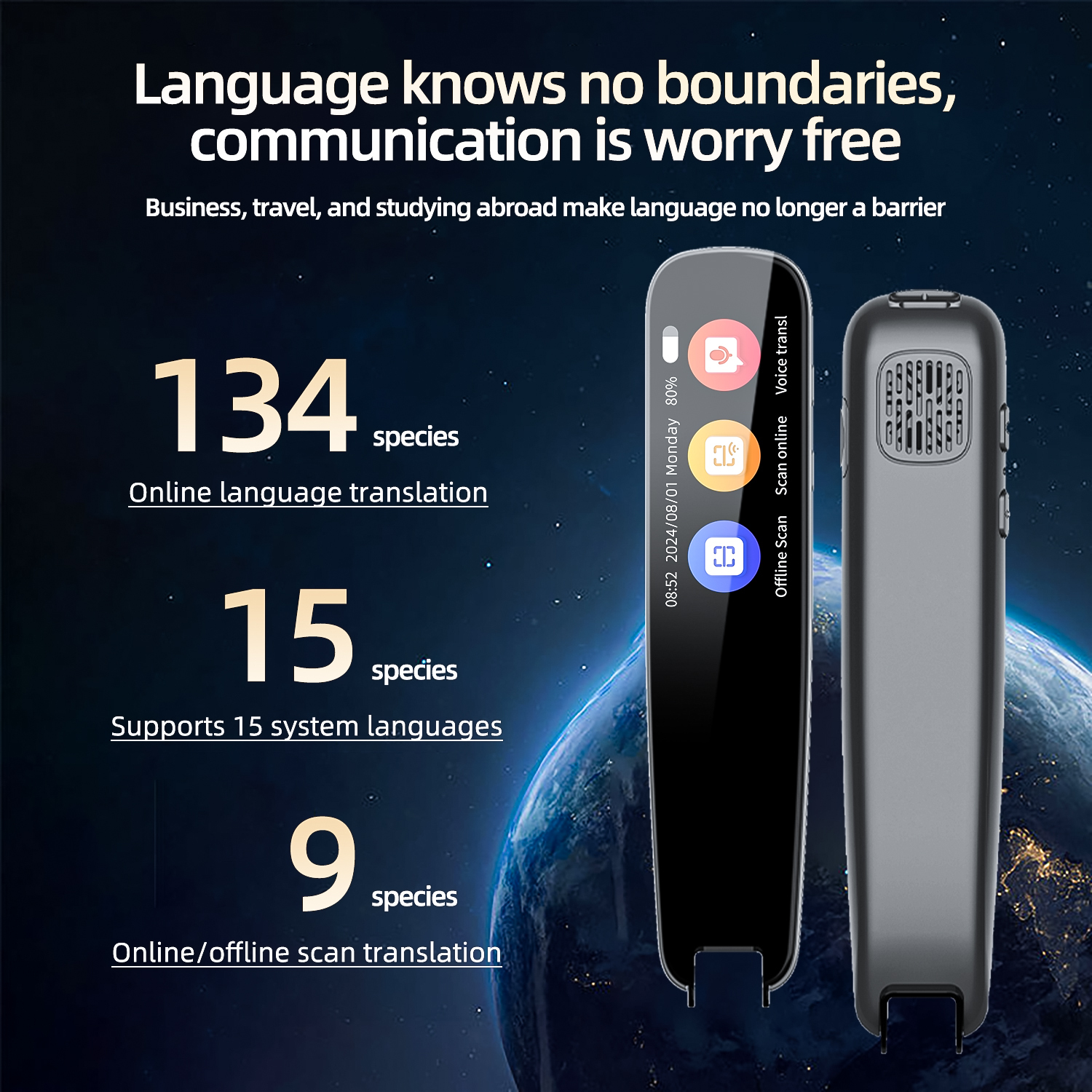S06 Smart Portable Language Translation Device Real-time Multi-language Intelligent Speech Translation Pen