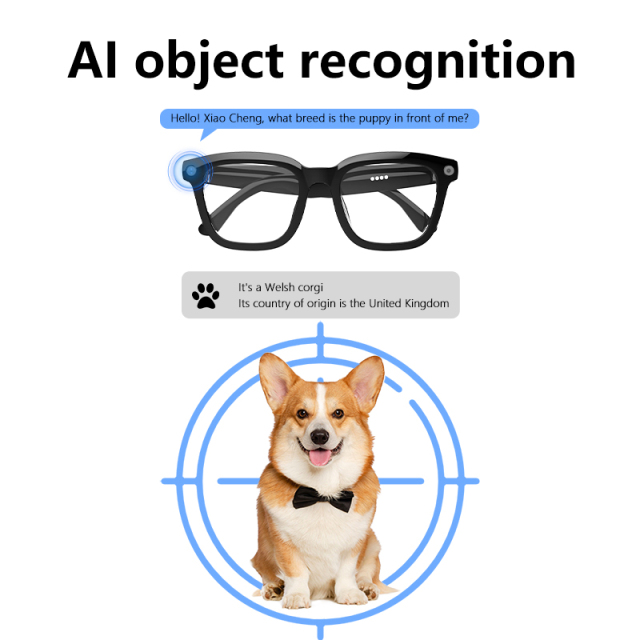 2025 New Intelligent Glasses AI Object Recognition Photo and Video Audio Intelligent Glasses Wholesale Customization