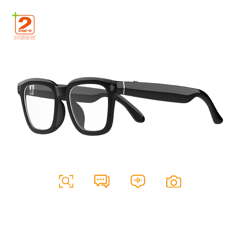 AI Smart Glasses with Camera Capture Photos & Videos, Featuring Real-Time AI Translation & Object Recognition