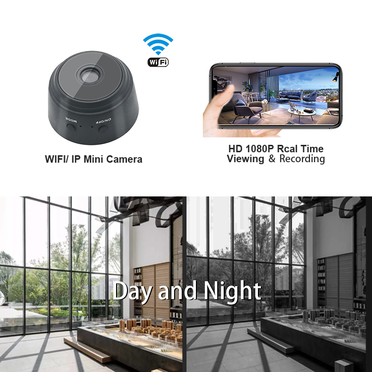 A9 Mini 1080P WiFi Security Camera Magnetic Network with Night Vision and CMOS Imaging Sensor Supports Memory Card Media