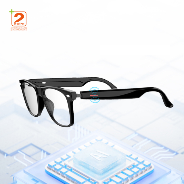 AI Translation Smart Glasses, Wireless Communication, Music, Headphones,Waterproof Blue Light Smart Glasses