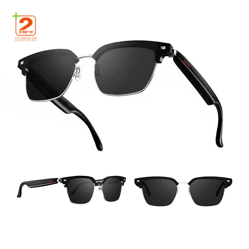 Fashion Smart Sunglasses With Open Ear TWS Earbuds Waterproof Stereo Bone Conduction Wireless Headphones With Microphone