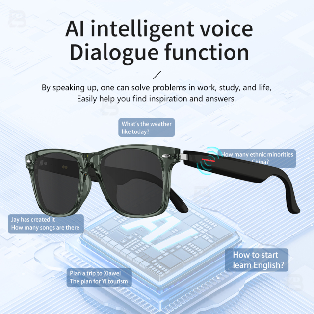 Smart Glasses Waterproof Gesture Control Music Play Voice Assistant Simultaneous Interpretation Smart Wearable