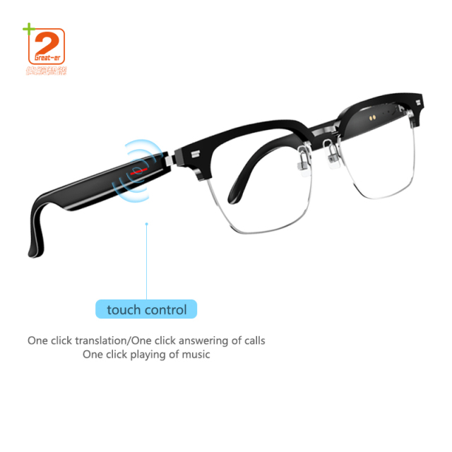 2025 AI Translation Smart Glasses Earbuds Touch Control Bone Conduction Headphones Smart Sunglasses