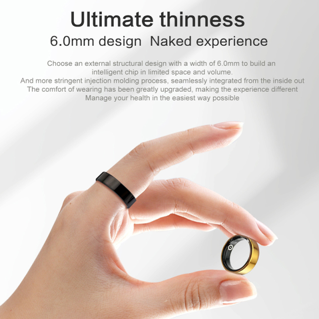 2025 SR08 Smart Ring Stainless Steel Sleep Heart Rate Blood Pressure Gesture Photography IP68 Smart Couple Ring