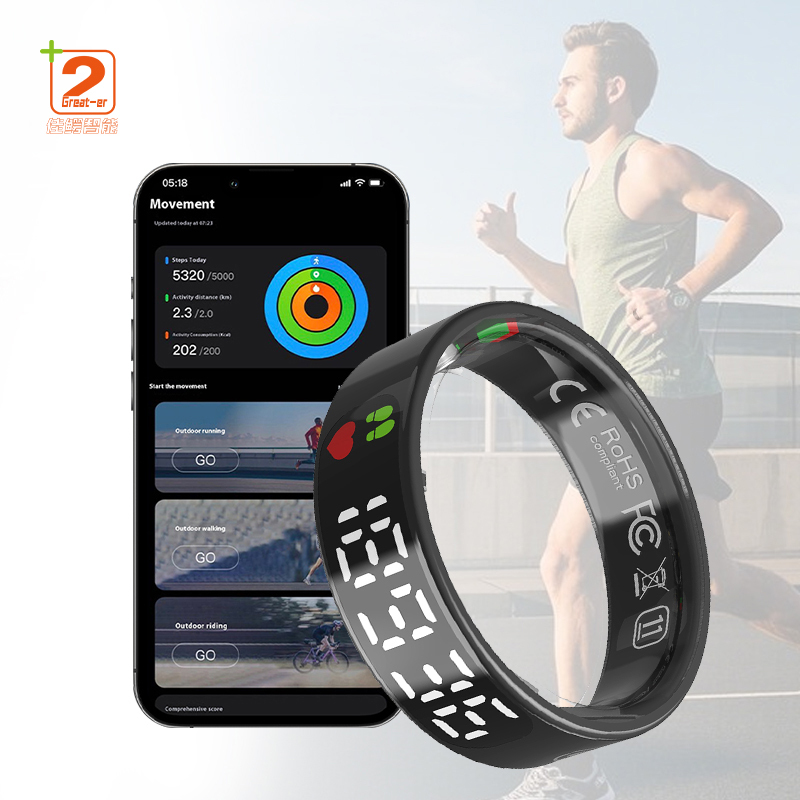 Hot Selling Smart Ring Heart Rate Blood Pressure Sports Mode Health Monitor Sleep Tracker IP68 Waterproof Smart Rings For Men