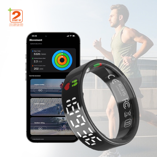 Hot Selling Smart Ring Heart Rate Blood Pressure Sports Mode Health Monitor Sleep Tracker IP68 Waterproof Smart Rings For Men