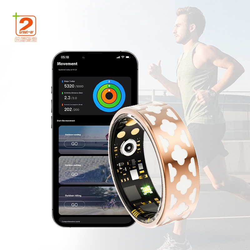 New Fashion Enamel Smart Ring Wearable Fitness Tracker With Heart Rate Blood Oxygen Blood Pressure Monitoring Function