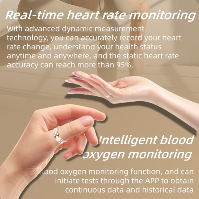 New Fashion Enamel Smart Ring Wearable Fitness Tracker With Heart Rate Blood Oxygen Blood Pressure Monitoring Function