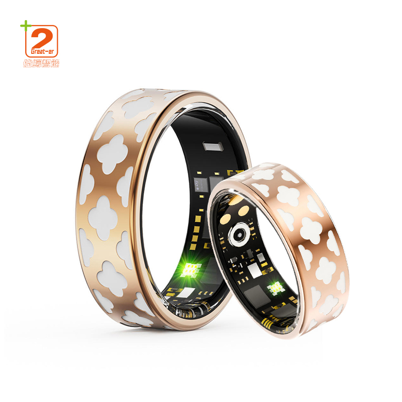 2025 New Fashion Enamel Smart Ring Wearable Fitness Tracker With Heart Rate Blood Oxygen Blood Pressure Monitoring Function