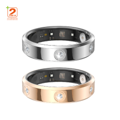 Luxury Smart Ring For Android Elegant Diamond Design Heart Rate Sleep Blood Oxygen Monitoring Stainless Steel Ring