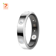 Luxury Smart Ring For Android Elegant Diamond Design Heart Rate Sleep Blood Oxygen Monitoring Stainless Steel Ring 2025