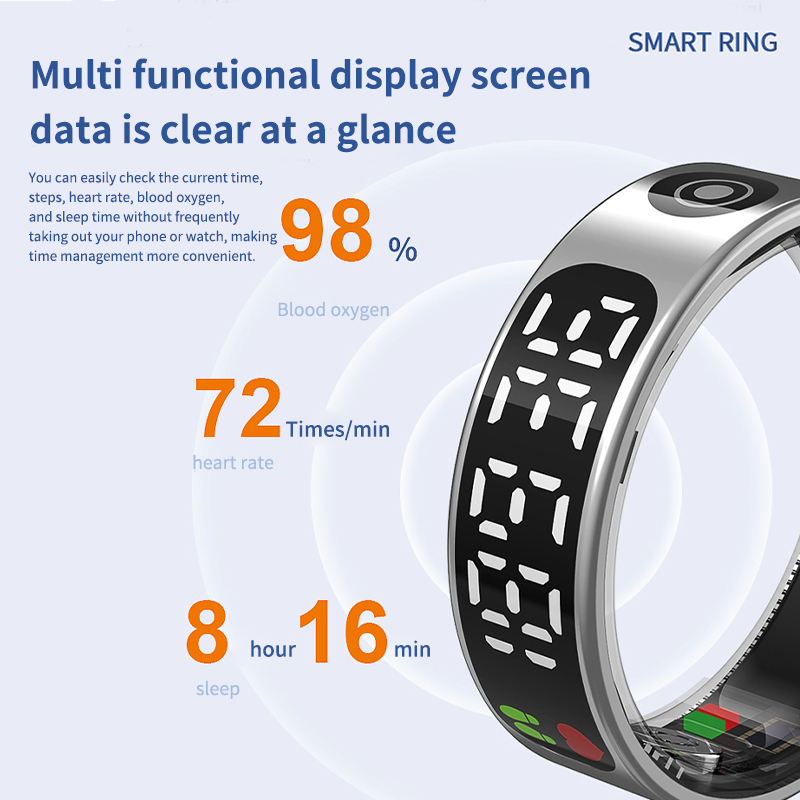2025 Latest Advanced Smart Ring With Multiple Sport Modes And AMT IP68 Waterproof Touch Screen Display Heart Rate Monitor Smart Ring