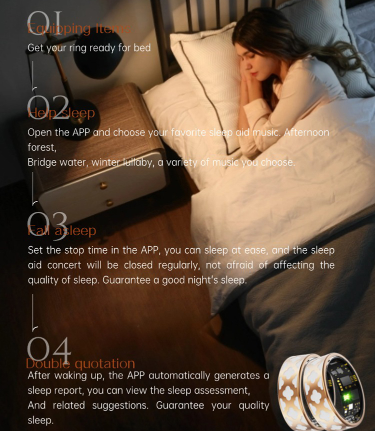 AI Intelligent Health Fitness Monitor Ring Enamel Color Smart Ring Remote Photography Sports Tracking App Controlled