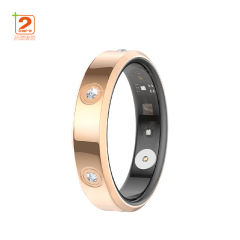 2025 Luxury Smart Ring For Android Elegant Diamond Design Heart Rate Sleep Blood Oxygen Monitoring Stainless Steel Ring