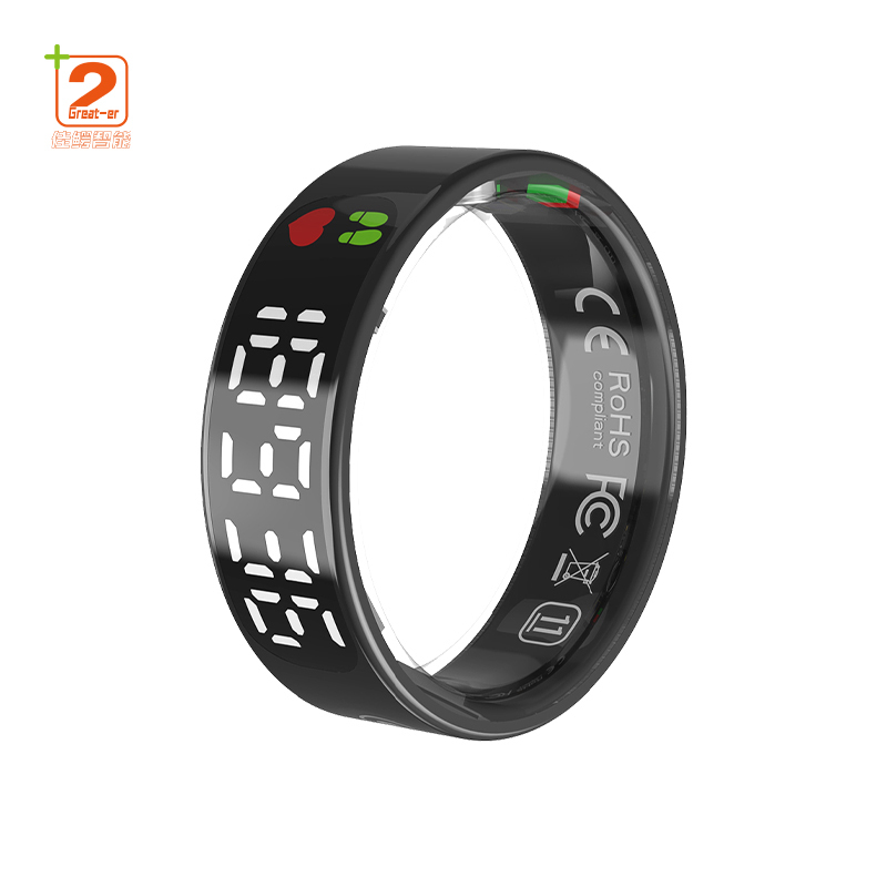 Titanium Smart Health Ring Couples Smart Ring Fitness Tracker With Screen- Sleek Design, Advanced Health Monitoring