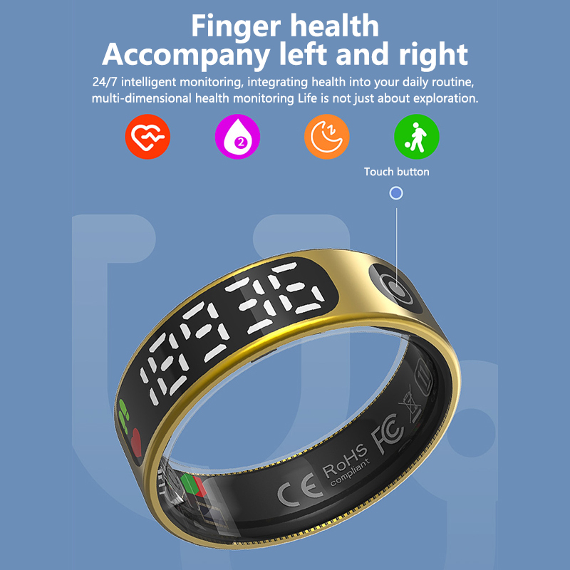 2025 Latest Advanced Smart Ring With Multiple Sport Modes And AMT IP68 Waterproof Touch Screen Display Heart Rate Monitor Smart Ring