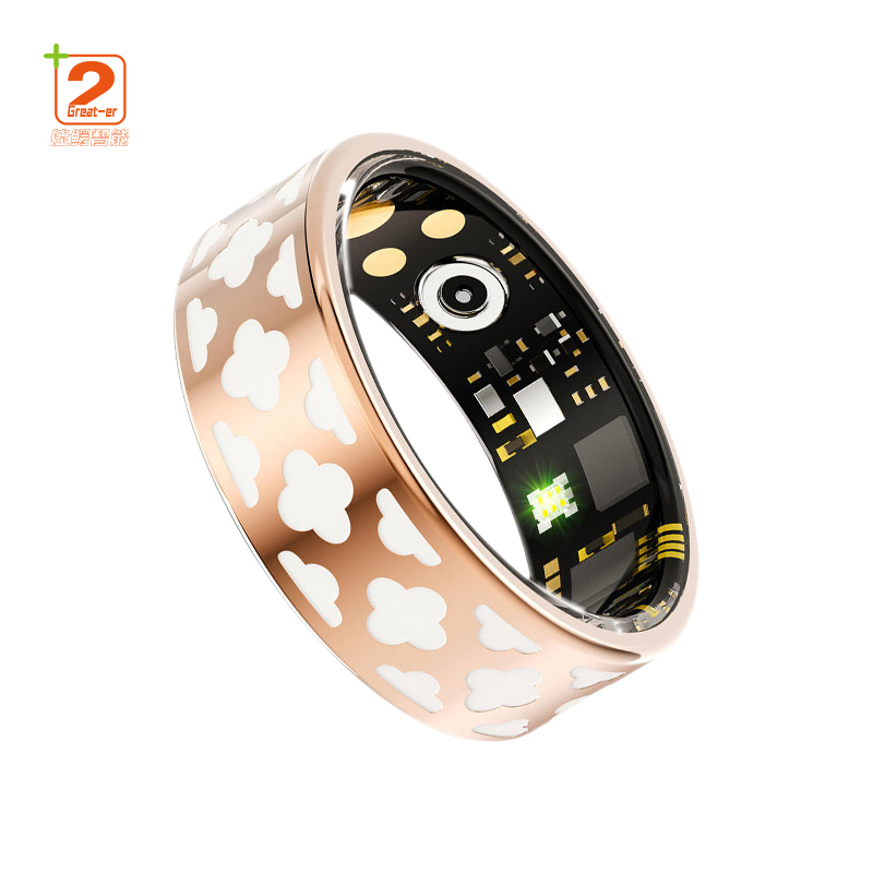 AI Intelligent Health Fitness Monitor Ring Enamel Color Smart Ring Remote Photography Sports Tracking App Controlled