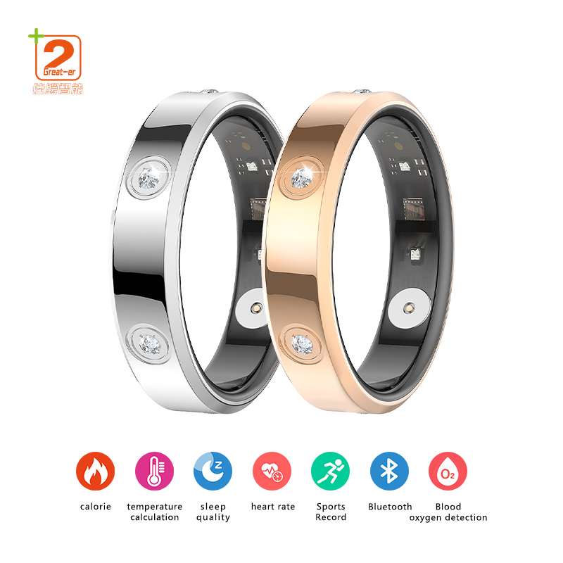 Smart Ring For Android Heart Rate Sleep Blood Oxygen Monitoring Stainless Steel Ring