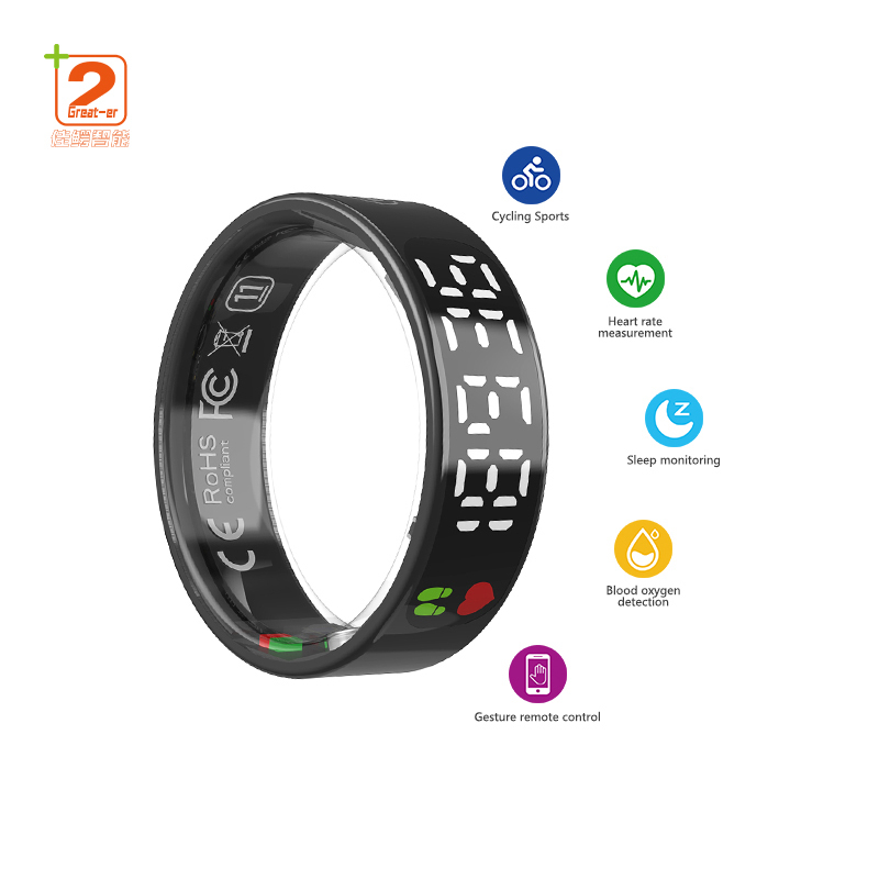 2025 Latest Advanced Smart Ring With Multiple Sport Modes And AMT IP68 Waterproof Touch Screen Display Heart Rate Monitor Smart Ring