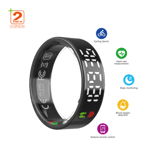 2025 Latest Advanced Smart Ring With Multiple Sport Modes And AMT IP68 Waterproof Touch Screen Display Heart Rate Monitor Smart Ring