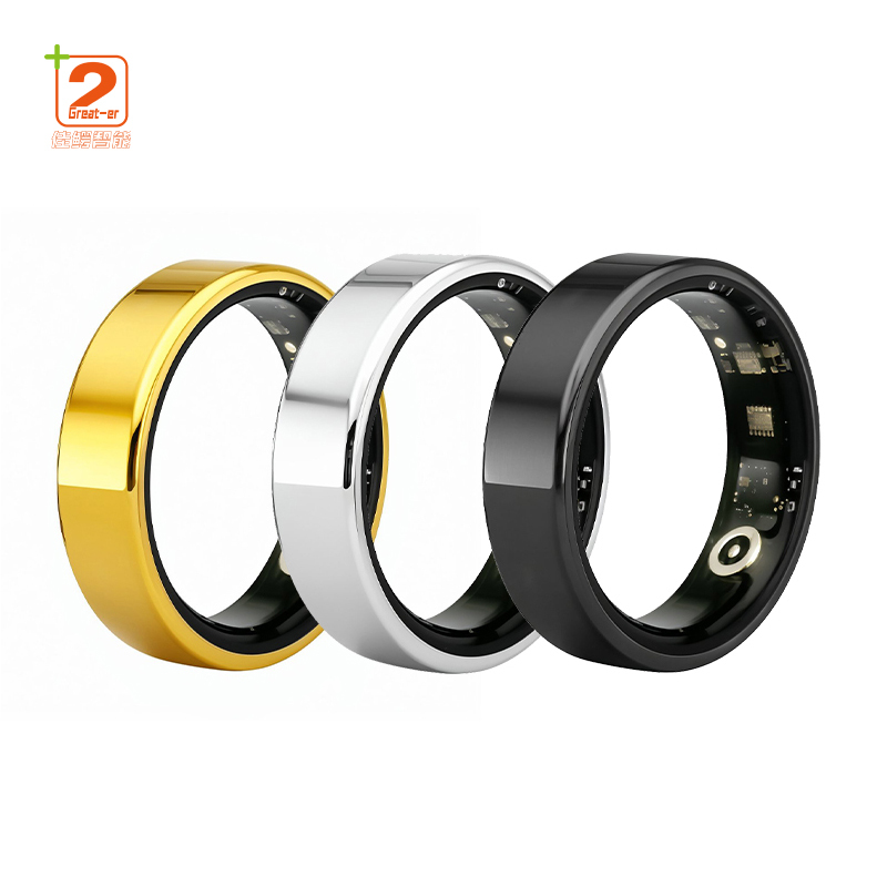 2025 Fashion Intelligent Ring SR08 Health Sleep Tracker Heart Rate Blood Pressure Gesture Photography IP67 Stainless Steel Smart Ring