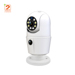 Manufacturers Wholesale Light Bulb Camera Rotating Outdoor Monitoring Wireless Camera Network Light Bulb Dual Lens Monitoring