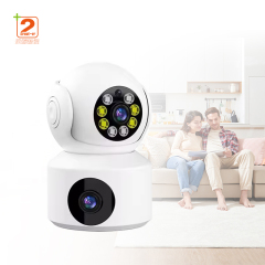 wholesale dual lens WiFi PTZ IP security dome camera full HD color with night vision CCTV WiFi camera home