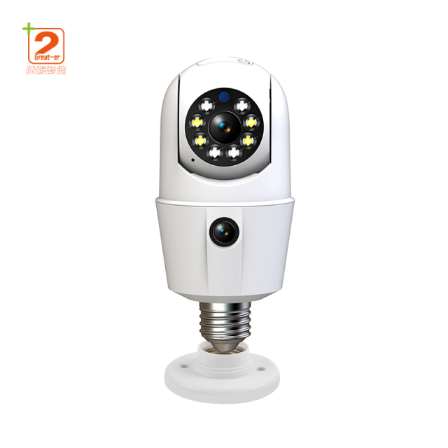 New High Quality Monitoring Full Color Wireless Bulb Camera WiFi Rotating Security Bulb Security Indoor Camera
